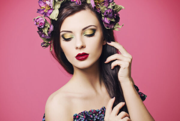 Woman practising a career in makeup artistry