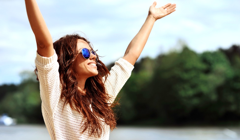 Woman enjoying the summer sun