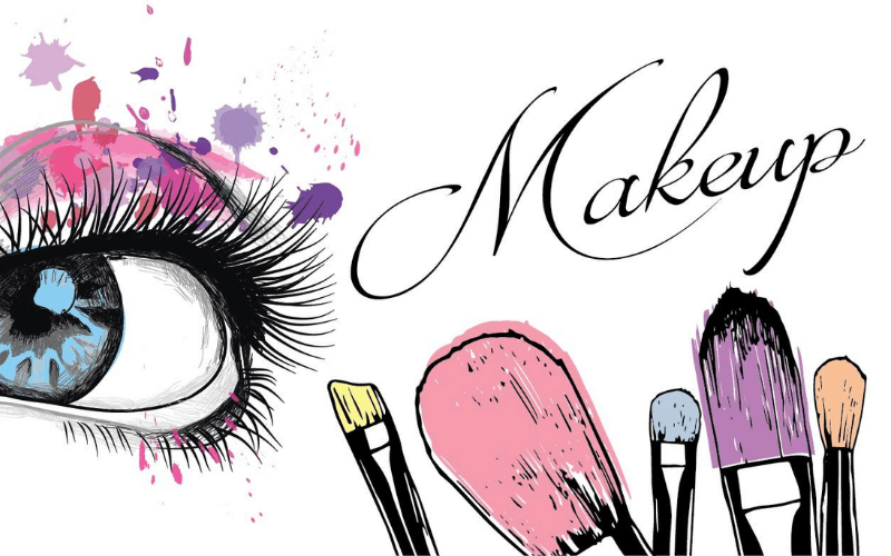 hand-drawn makeup logo