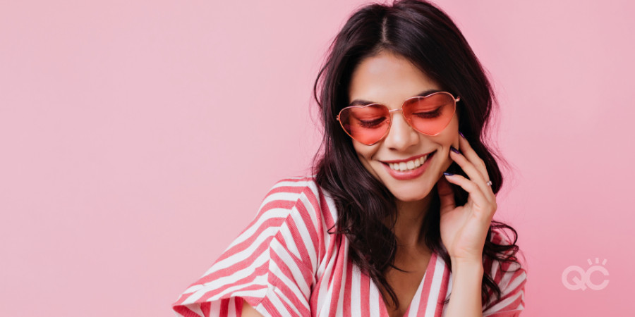 shy fashion client who hired a personal stylist smiling