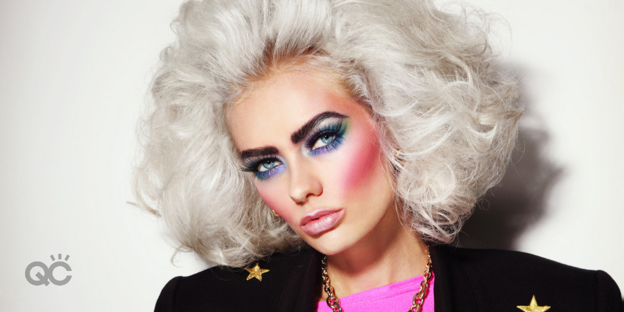 80s makeup trends look clownish and garish now