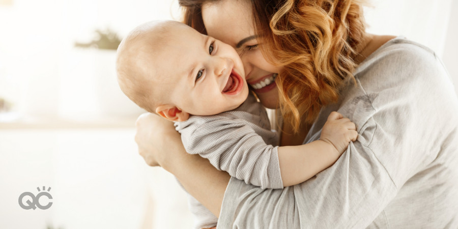 mom and her newborn baby happy and healthy