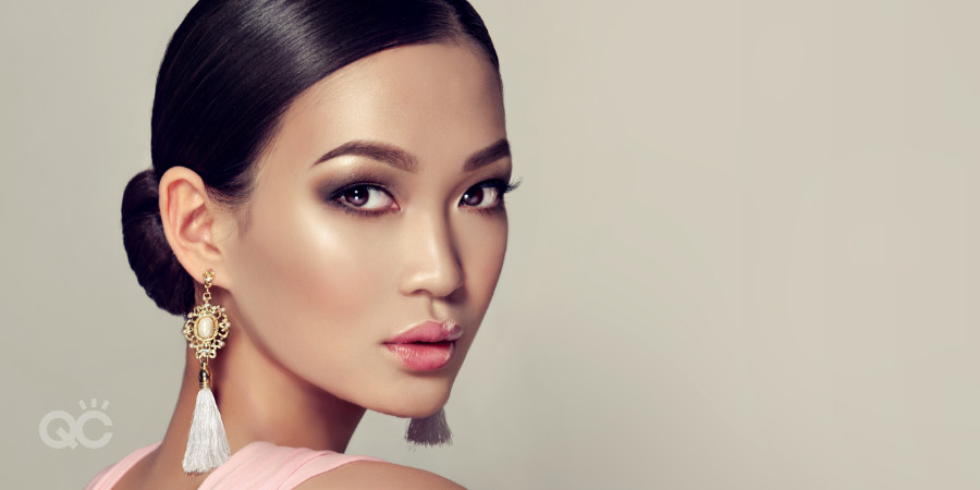 diverse women are makeup clients asian model