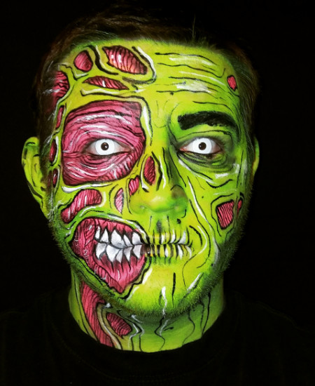 Special effects makeup by Tyler Russell photo of pop art zombie