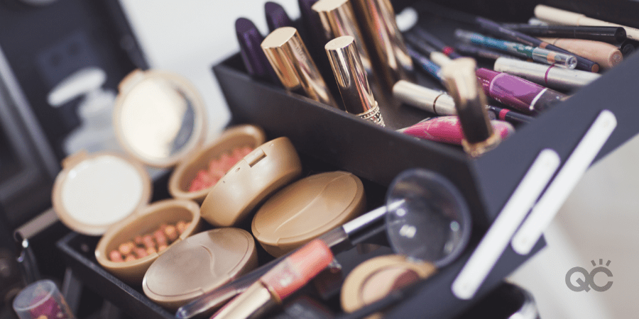 professional makeup kit full of products