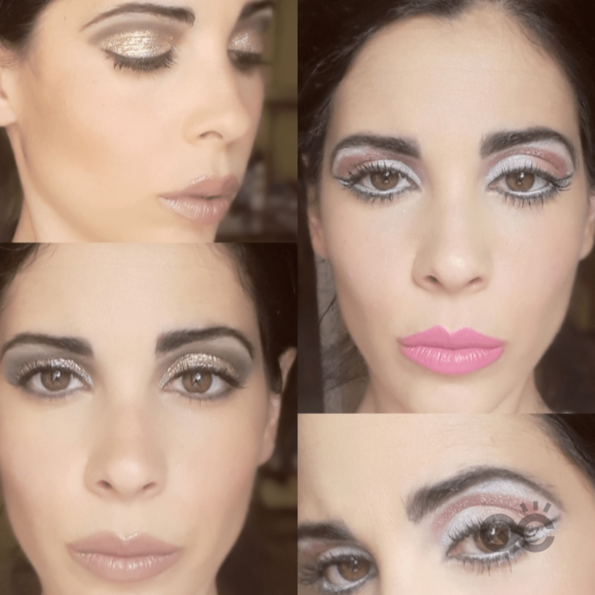 Collage of Makeup Looks by QC Makeup Academy Graduate Nadia Calabro