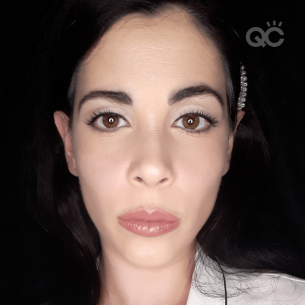 qc ambassador nadia calabro showing natural bridal makeup on face