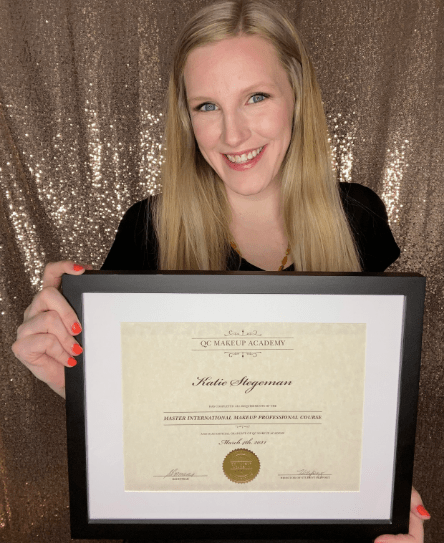 adult acne article, Apr 14 2021, Katie Stegeman holding Skincare certification