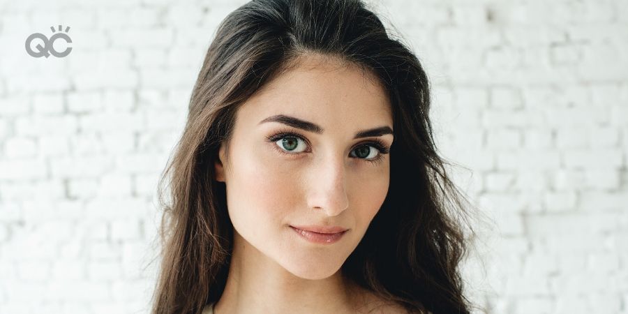 Woman wearing natural-looking makeup