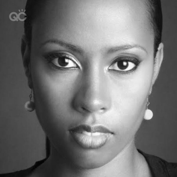 Makeup portfolio Paula Alleyne headshot black and white