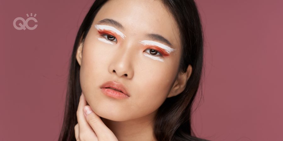 Asian model with bold eye makeup