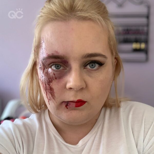 Learn how to do makeup with Gemma, half glam, half SFX